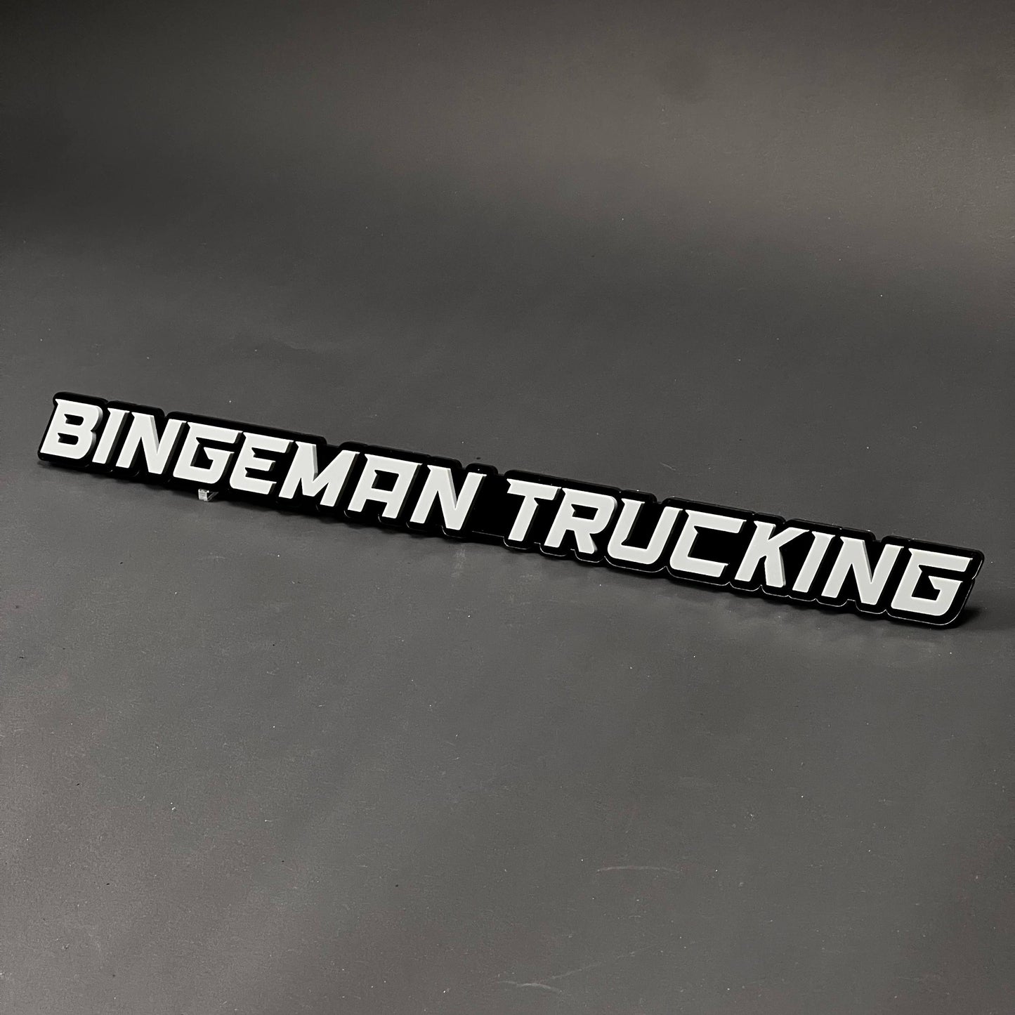 1PC BINGEMAN TRUCKING 3D Acrylic Badge - Car Truck Emblem Fender Sticker