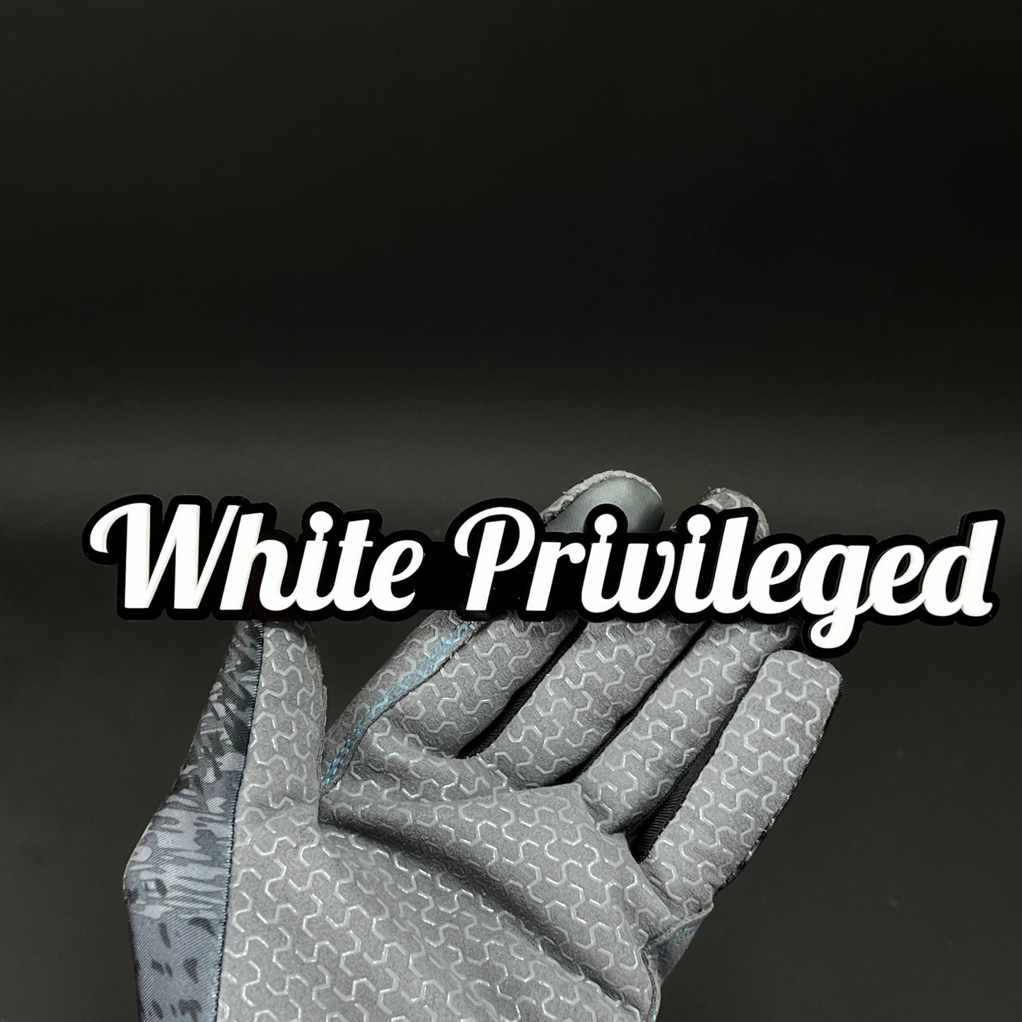 1PC White Privileged 3D Acrylic Badge - Car Truck Emblem Fender Sticker