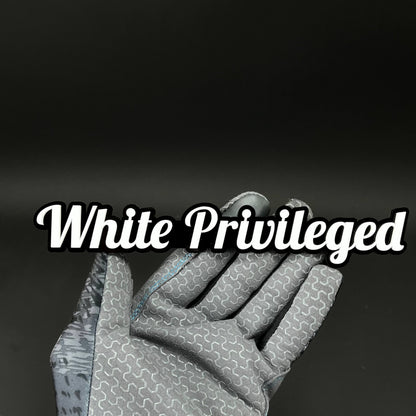 1PC White Privileged 3D Acrylic Badge - Car Truck Emblem Fender Sticker