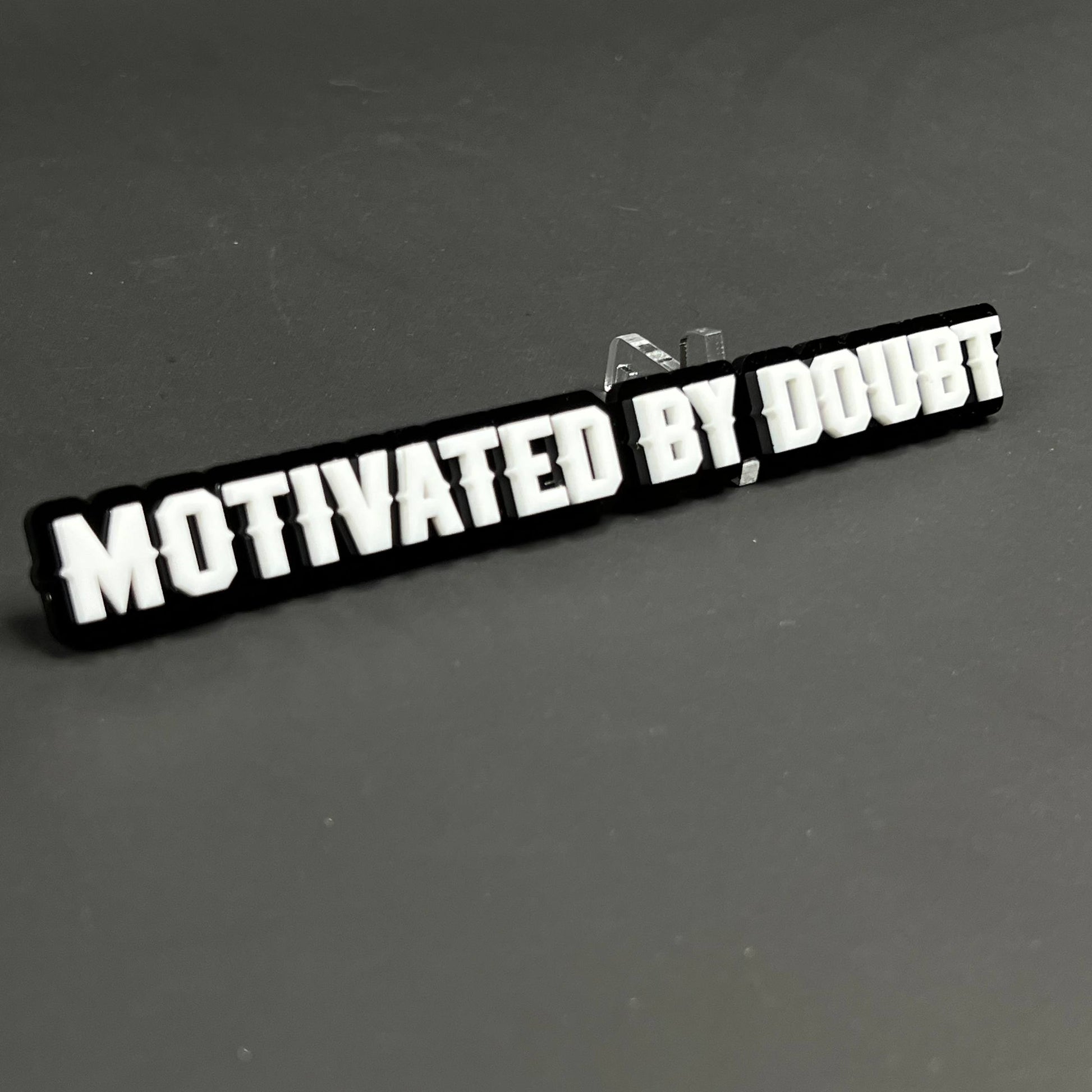 1PC MOTIVATED BY DOUBT 3D Acrylic Badge - Car Truck Emblem Fender Sticker