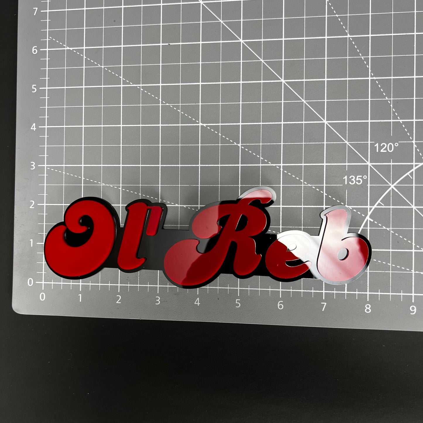 1PC Ol' Reb 3D Acrylic Badge - Car Truck Emblem Fender Tailgate Trunk Sticker