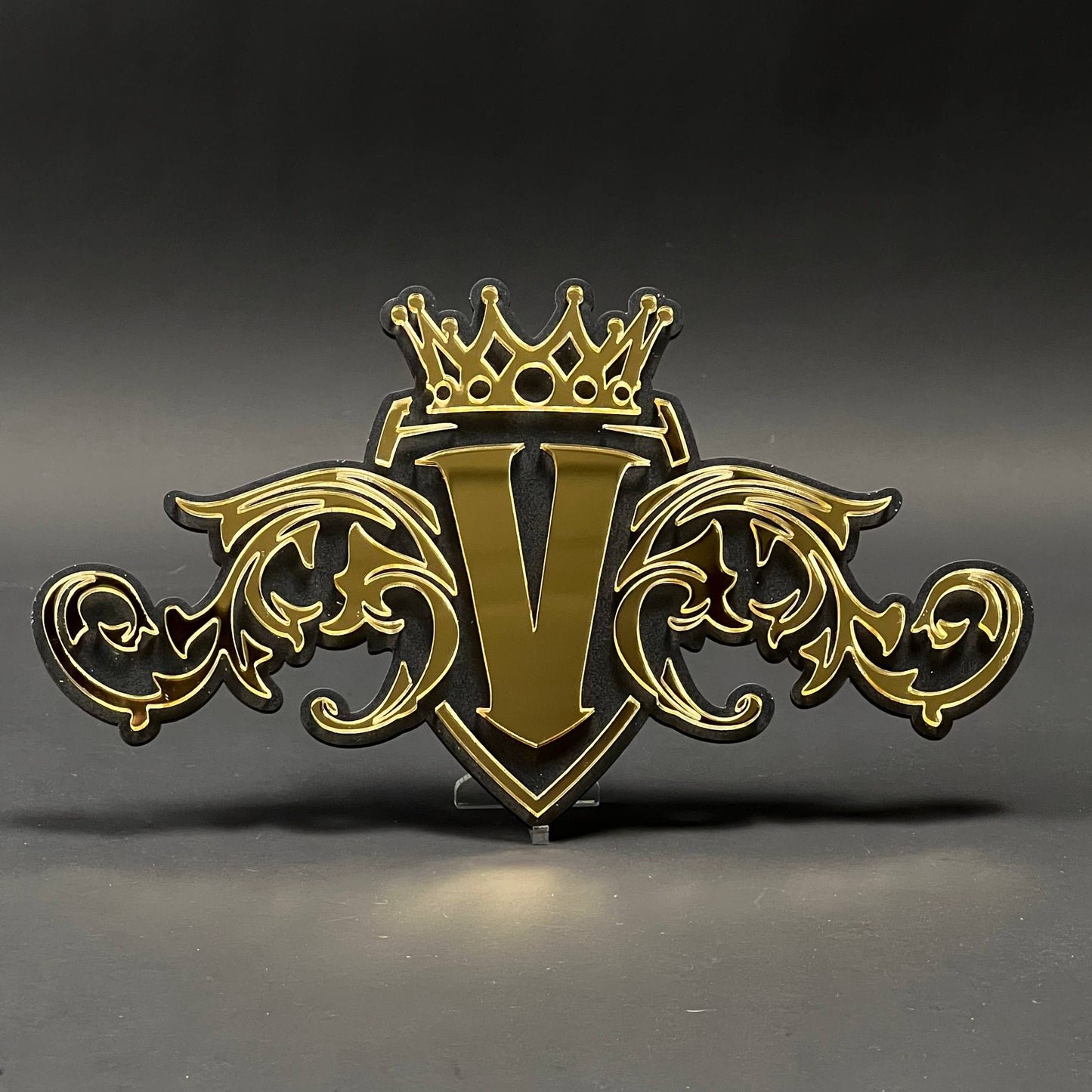 1PC V Crest 3D Acrylic Badge - Car Truck Emblem Fender Tailgate Trunk Sticker