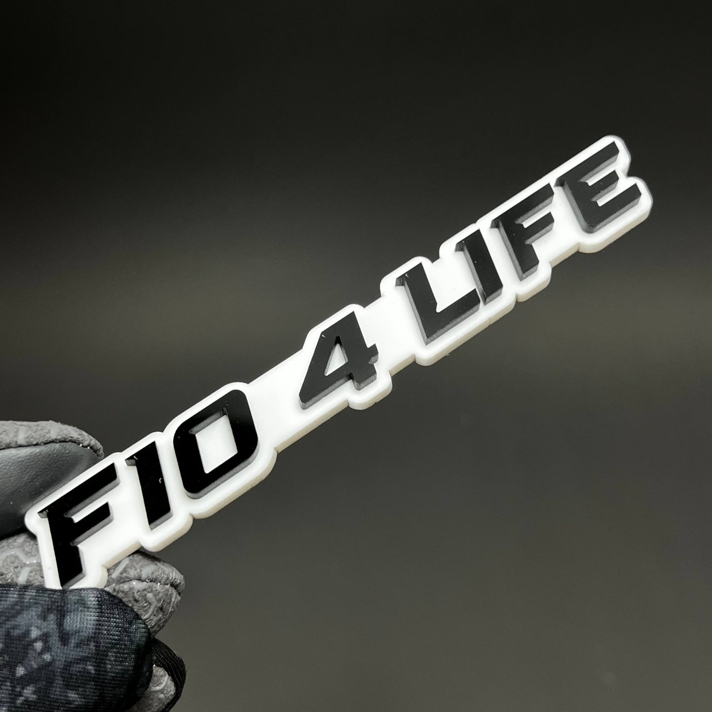 1PC F10 4 LIFE 3D Acrylic Badge - Car Truck Emblem Fender Tailgate Trunk Sticker