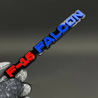 1PC F-16 FALCON 3D Acrylic Badge - Car Truck Emblem Fender Sticker