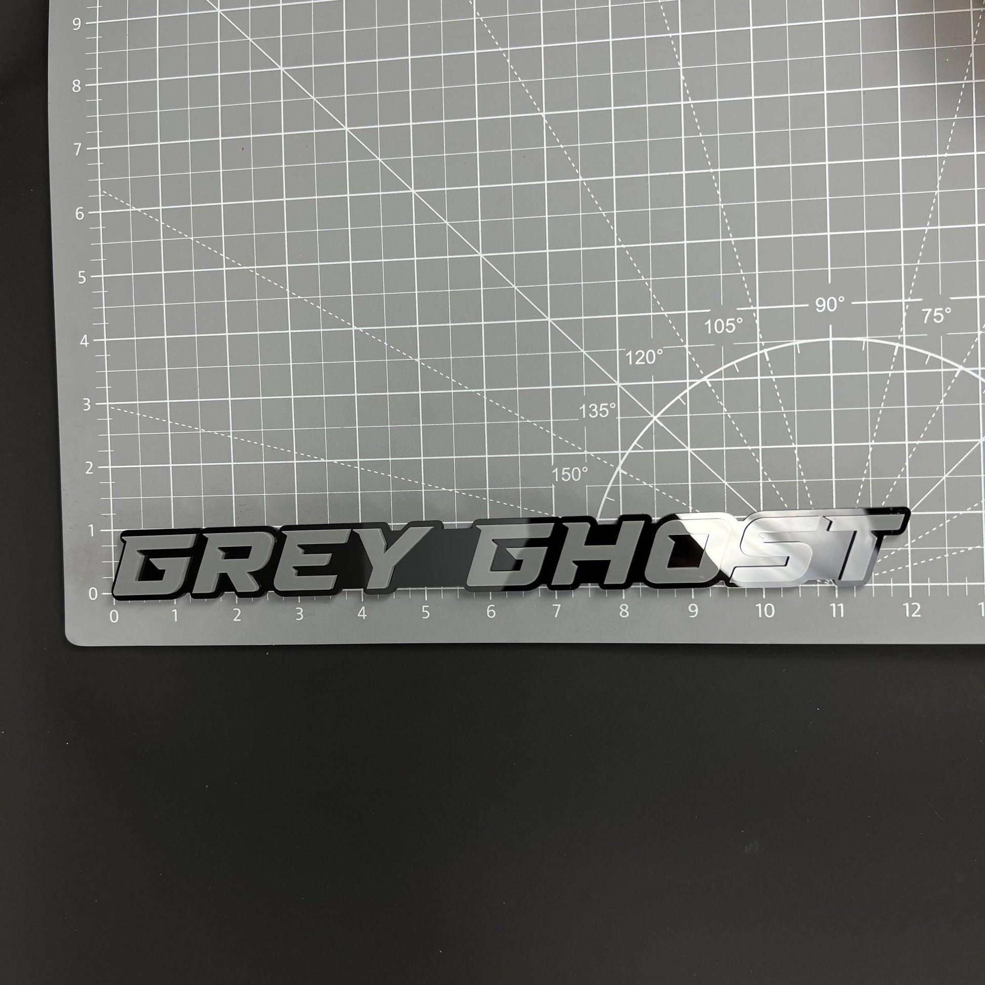 1PC GREY GHOST 3D Acrylic Badge - Car Truck Emblem Fender Tailgate Trunk Sticker