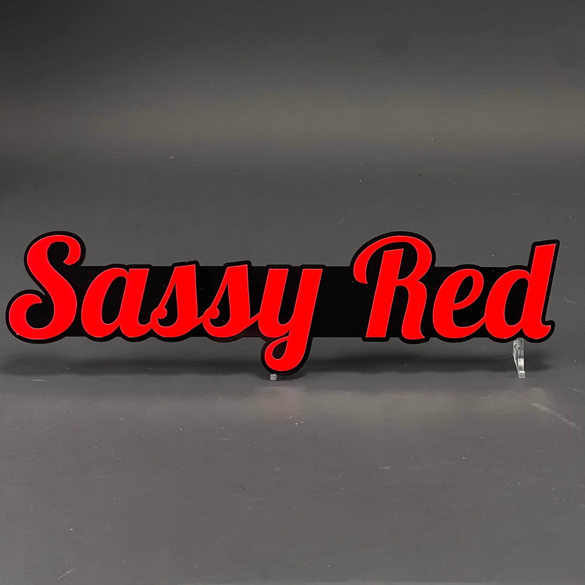 1PC Sassy Red 3D Acrylic Badge - Car Truck Emblem Fender Tailgate Trunk Sticker