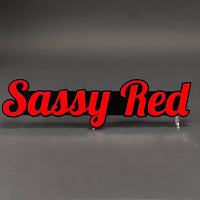 1PC Sassy Red 3D Acrylic Badge - Car Truck Emblem Fender Tailgate Trunk Sticker