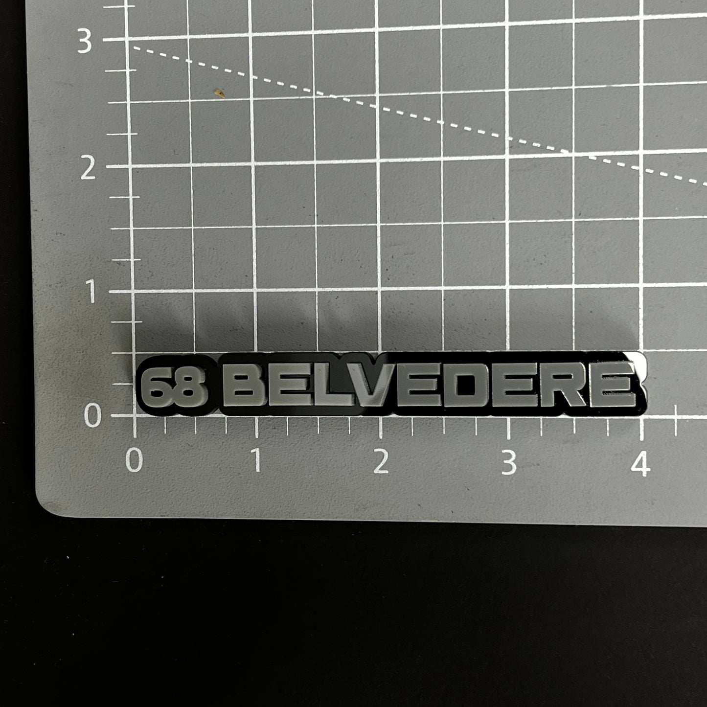 1PC 68 BELVEDERE 3D Acrylic Badge - Car Truck Emblem Fender Sticker
