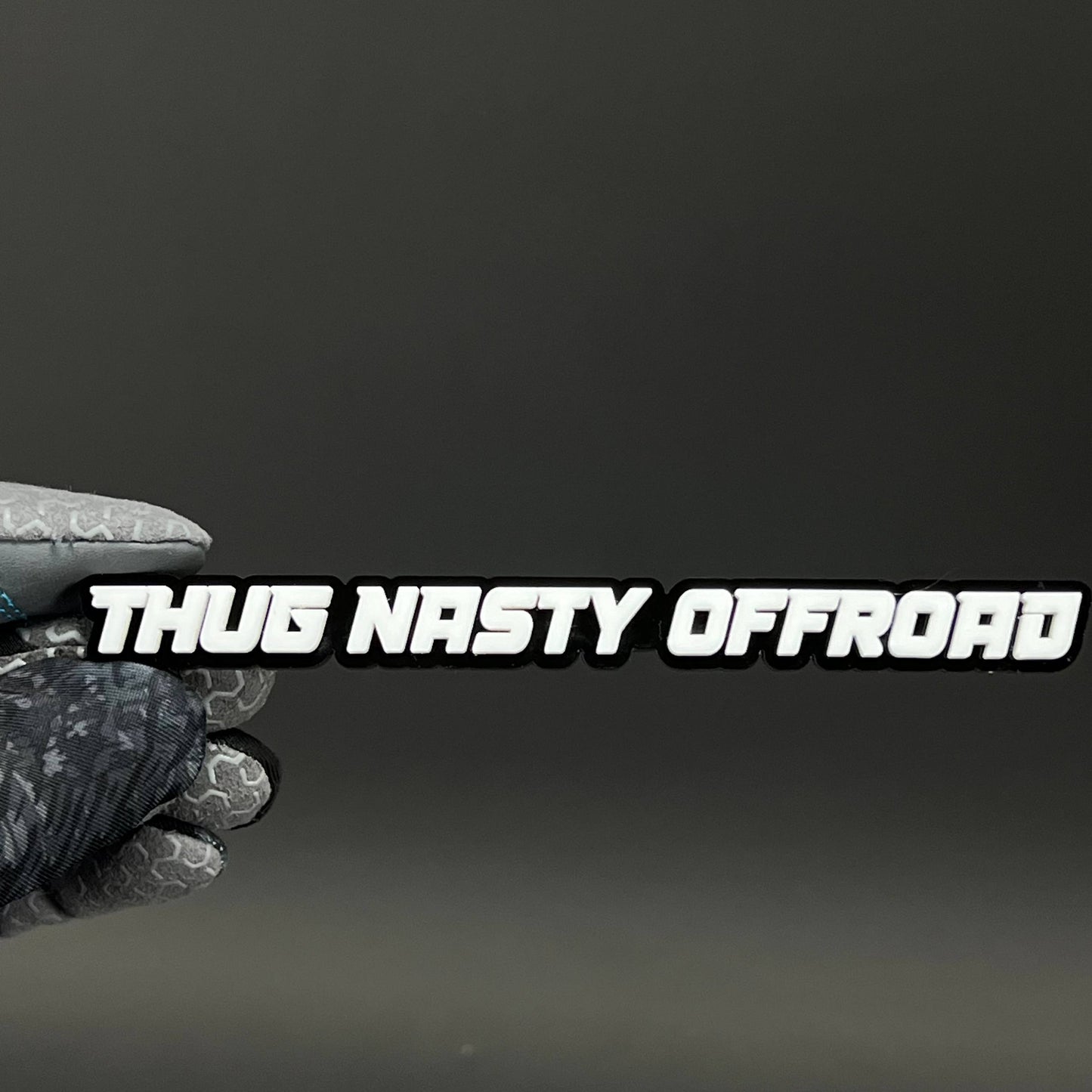1PC THUG NASTY OFFROAD White 3D Acrylic Badge - Car Truck Emblem Fender Sticker