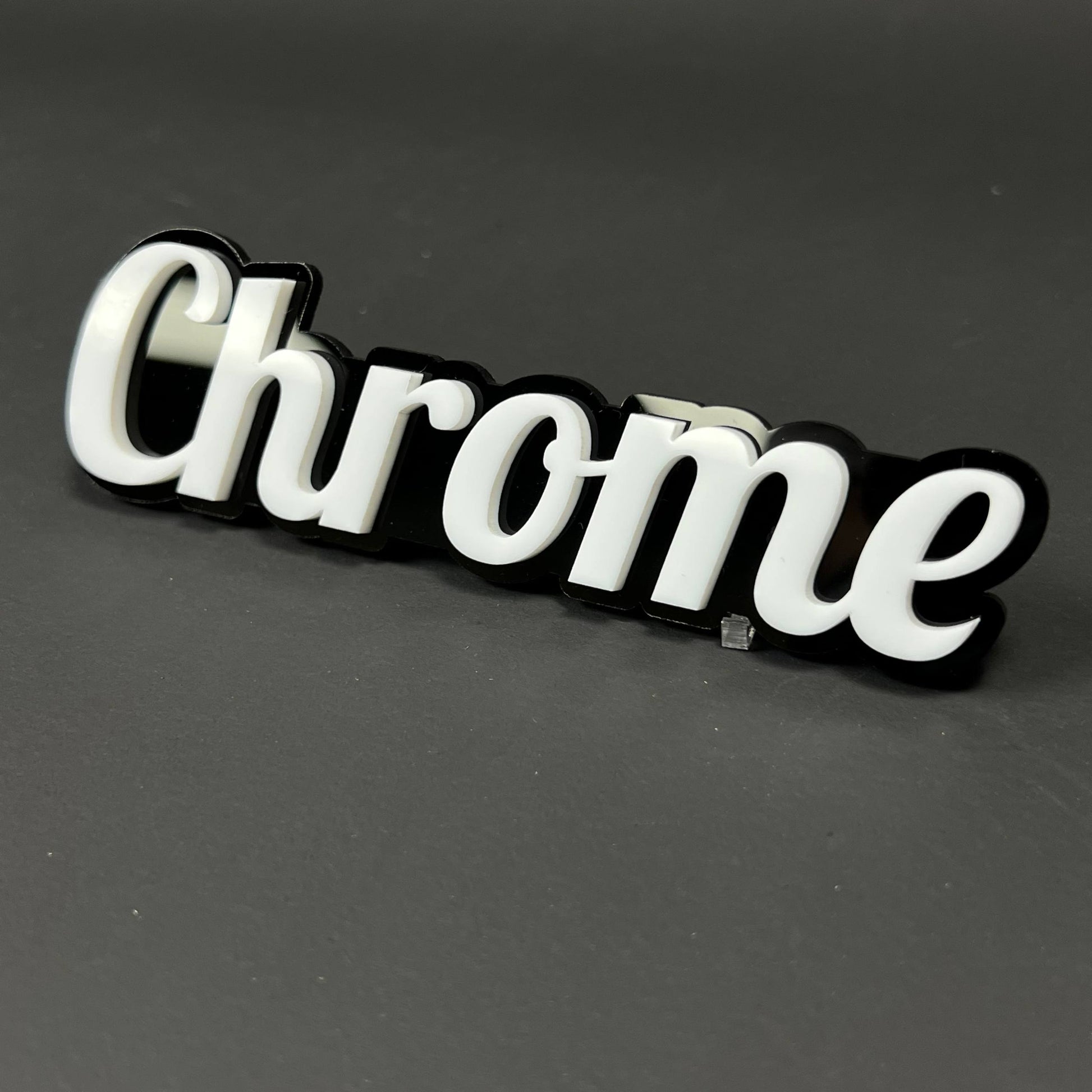 1PC Chrome 3D Acrylic Badge - Car Truck Emblem Fender Tailgate Trunk Sticker