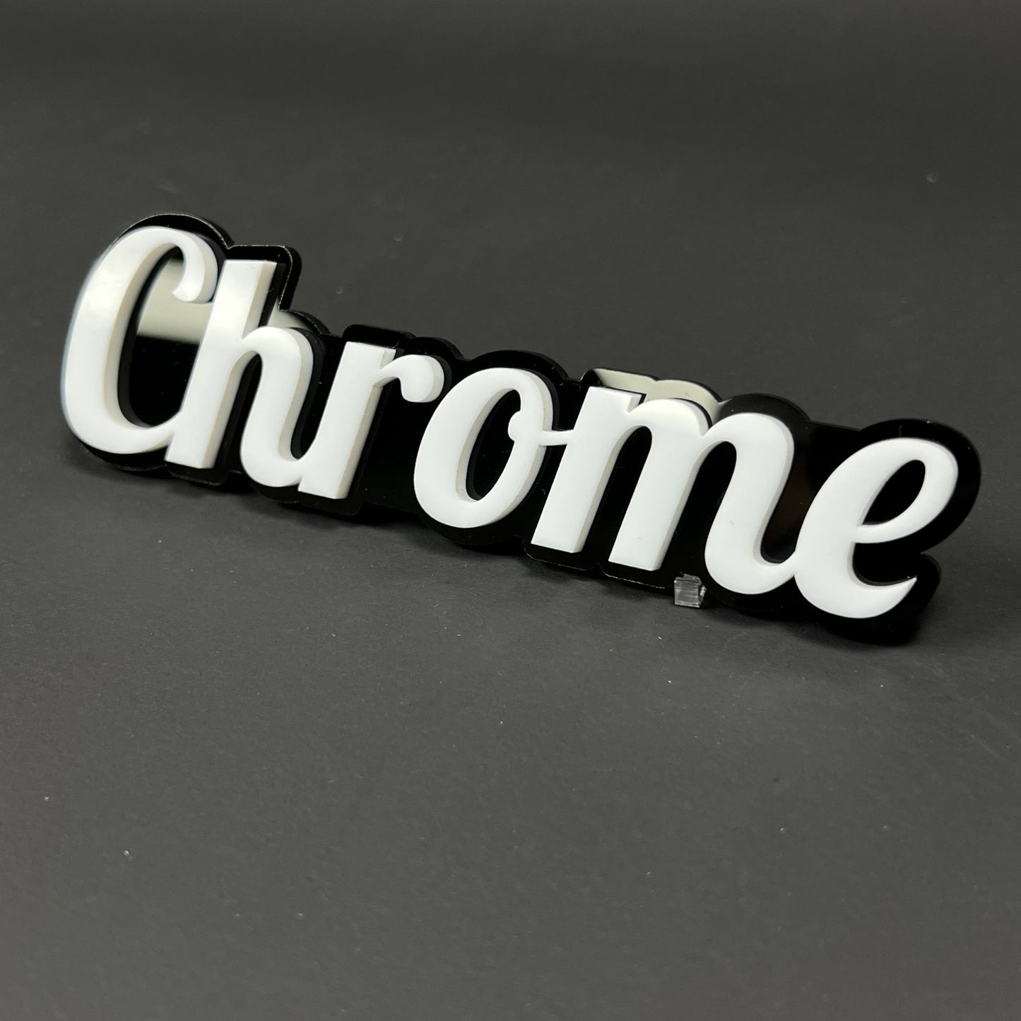 1PC Chrome 3D Acrylic Badge - Car Truck Emblem Fender Tailgate Trunk Sticker