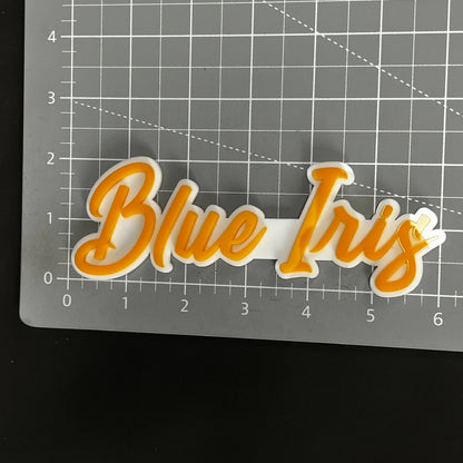 1PC Blue Iris 3D Acrylic Badge - Car Truck Emblem Fender Tailgate Trunk Sticker