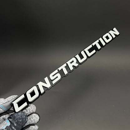 1PC CONSTRUCTION 3D Acrylic Badge - Car Truck Emblem Fender Sticker