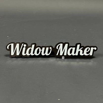1PC Widow Maker (White) 3D Acrylic Badge - Car Truck Emblem Fender Sticker