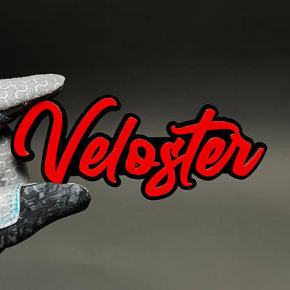 1PC Veloster 3D Acrylic Badge - Car Truck Emblem Fender Tailgate Trunk Sticker
