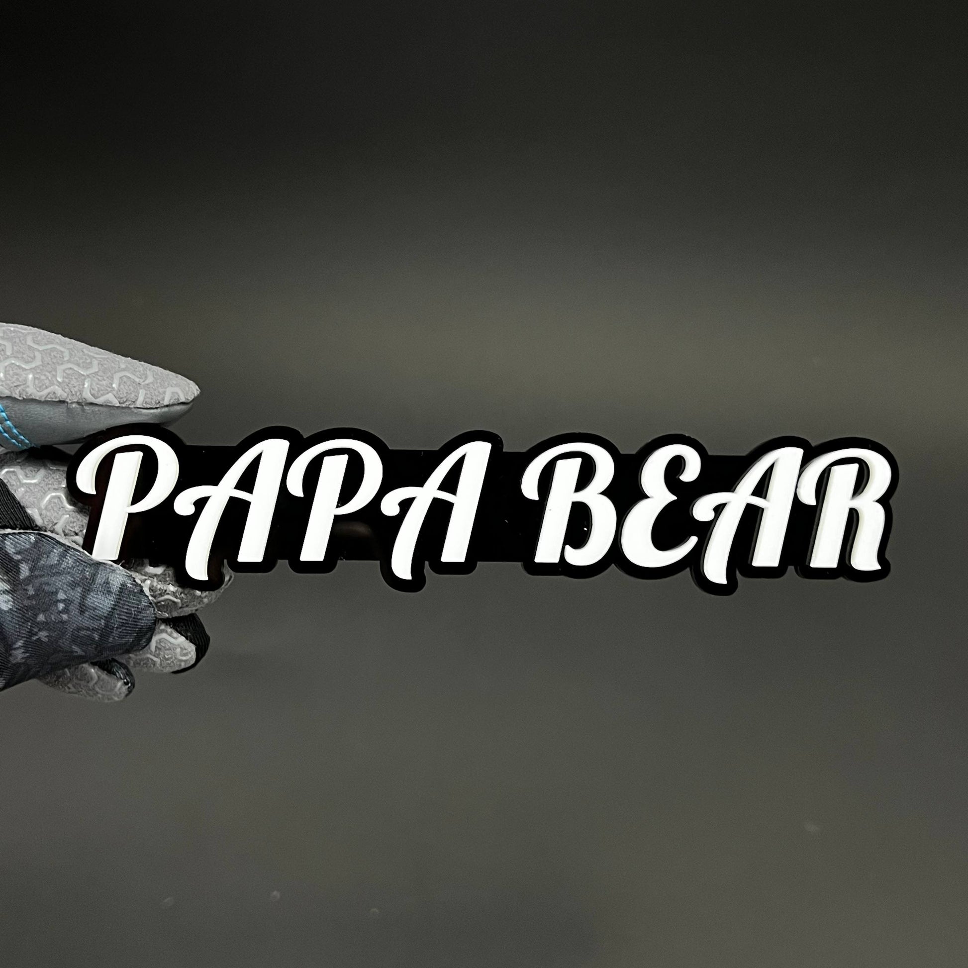 1PC PAPA BEAR 3D Acrylic Badge - Car Truck Emblem Fender Tailgate Trunk Sticker