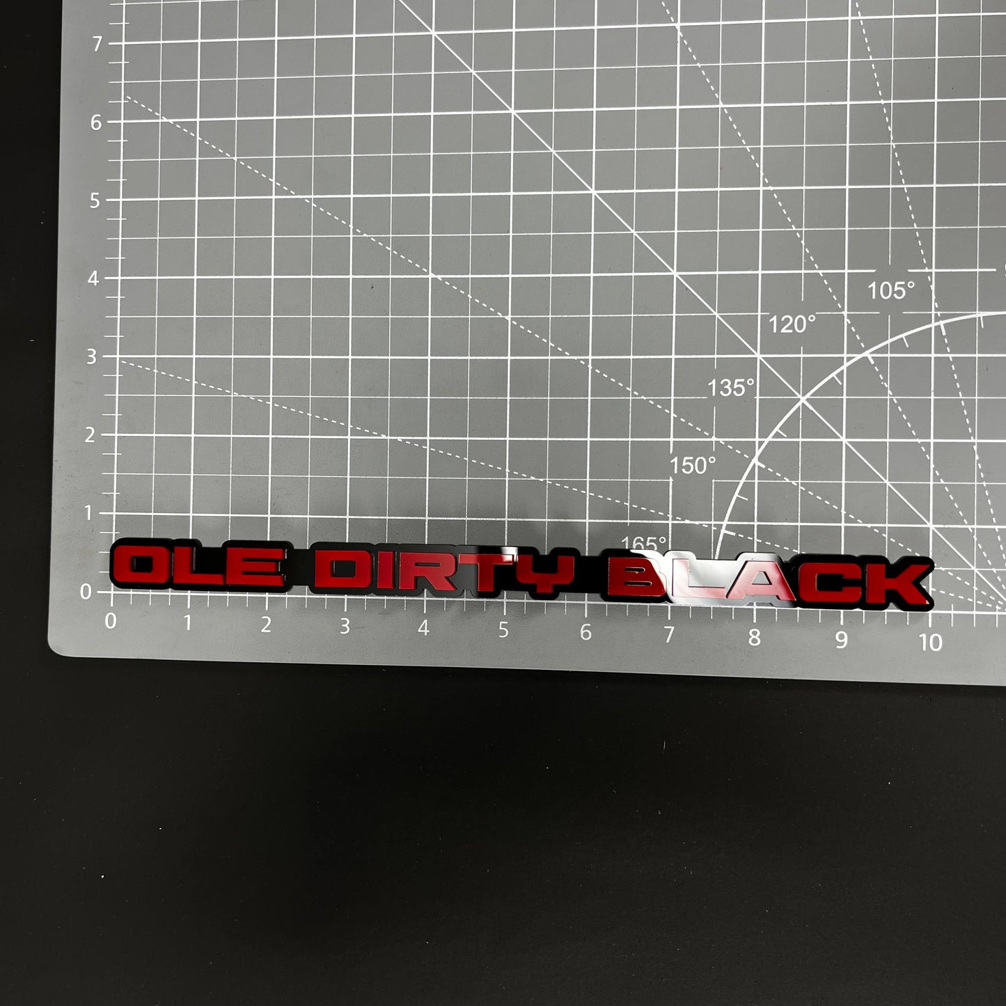 1PC OLE DIRTY BLACK 3D Acrylic Badge - Car Truck Emblem Fender Sticker