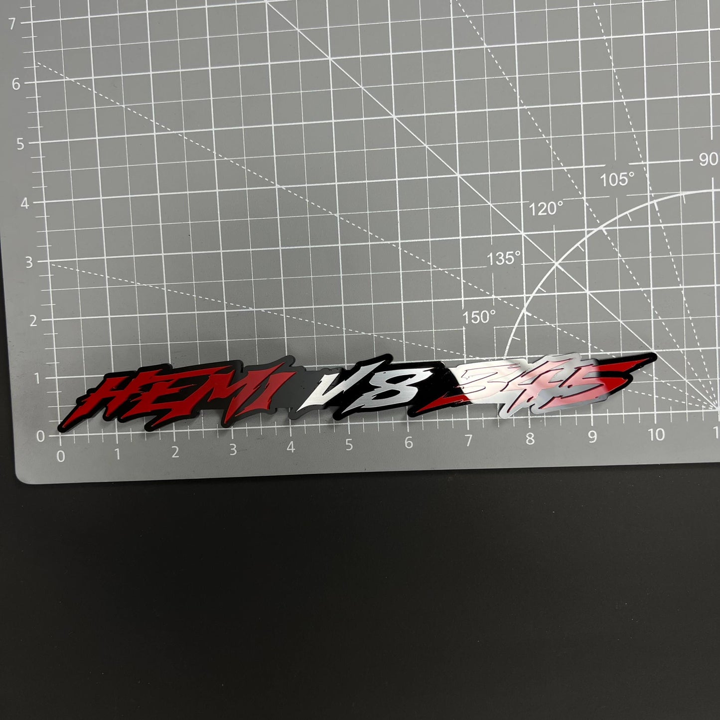 1PC HEMI V8 345 3D Acrylic Badge - Car Truck Emblem Fender Sticker
