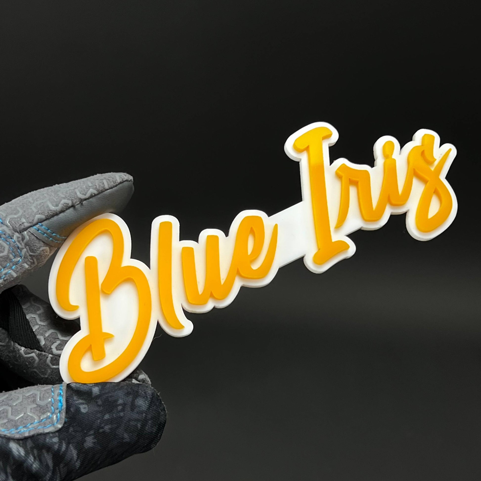 1PC Blue Iris 3D Acrylic Badge - Car Truck Emblem Fender Tailgate Trunk Sticker