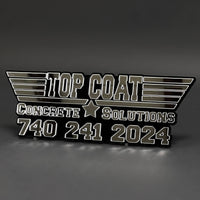 1PC TOP COAT Concrete Solutions 3D Acrylic Car Badge - Fender Emblem