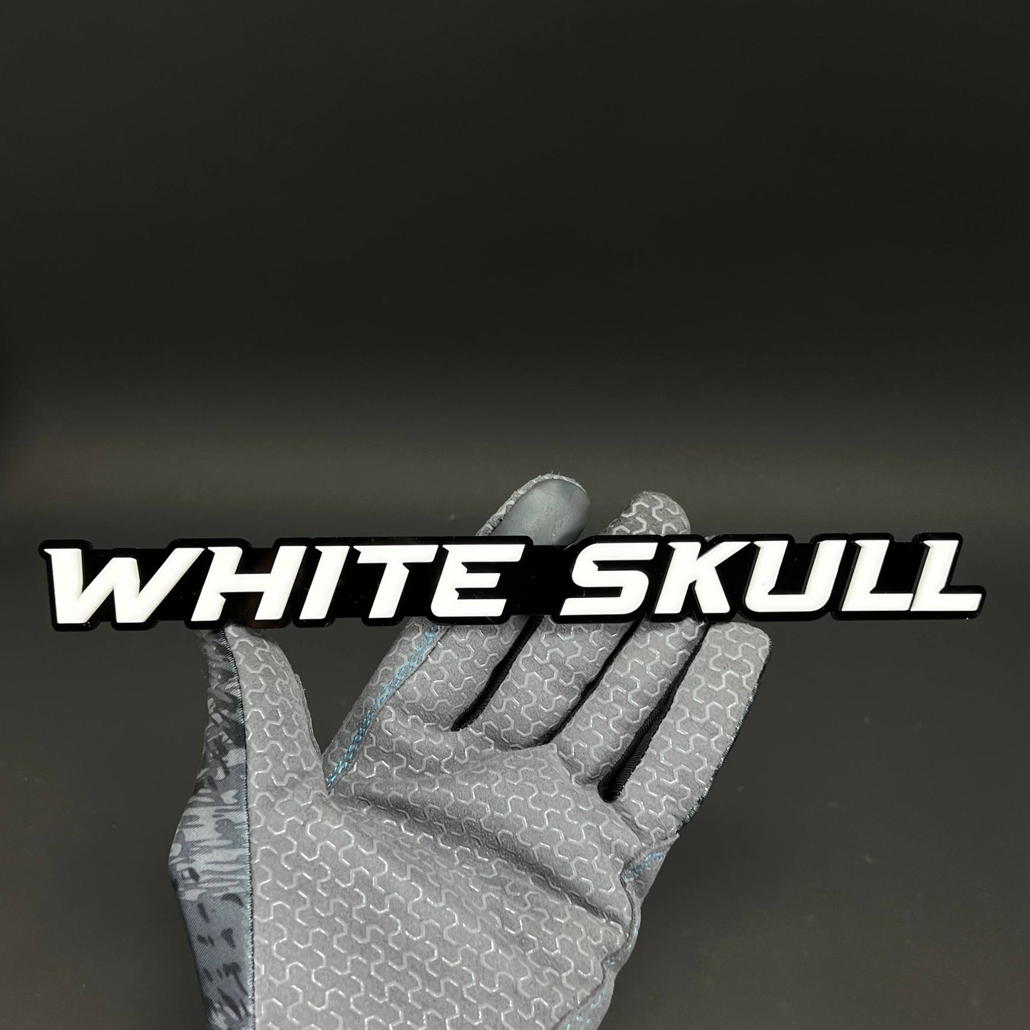 1PC WHITE SKULL 3D Acrylic Badge - Car Truck Emblem Fender Sticker