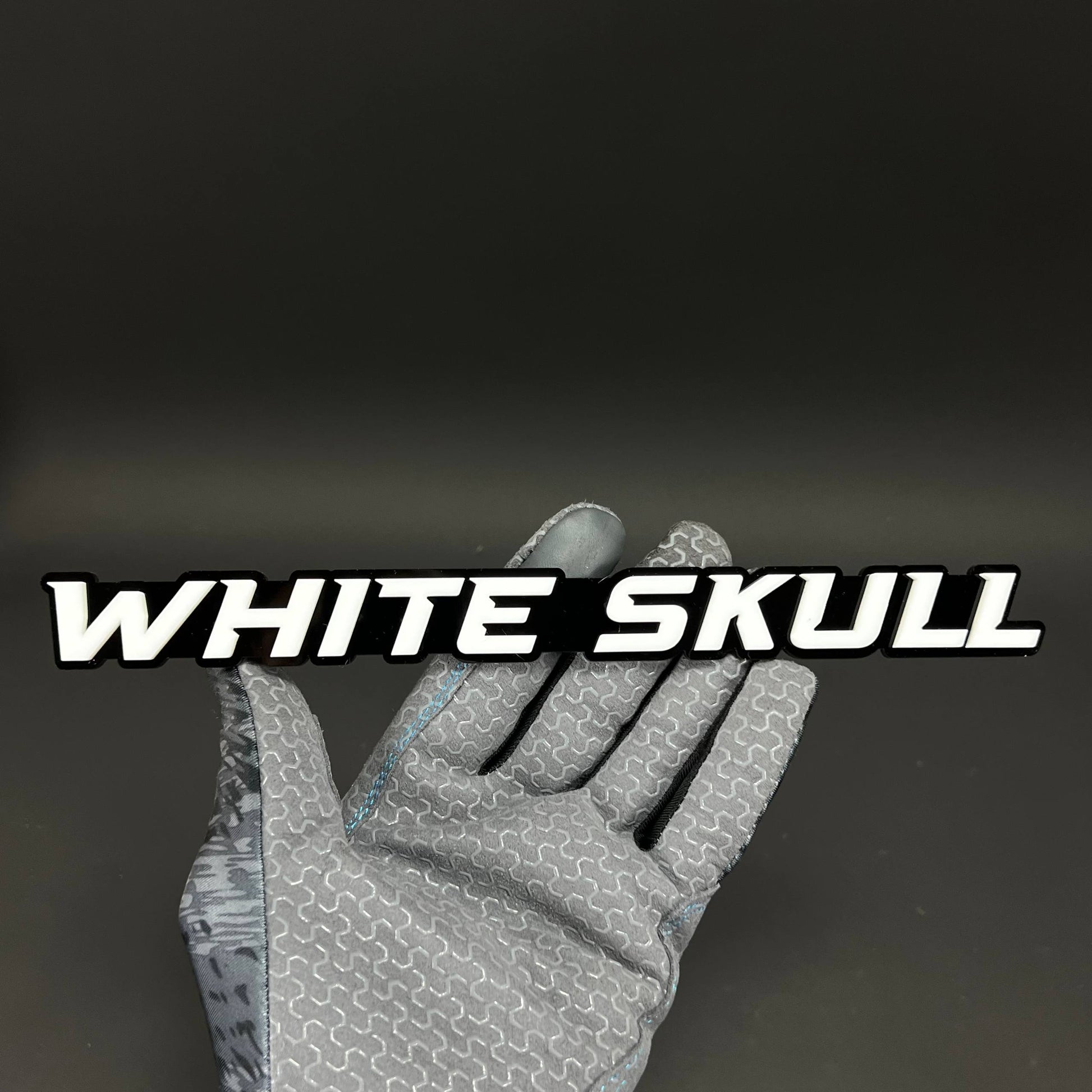 1PC WHITE SKULL 3D Acrylic Badge - Car Truck Emblem Fender Sticker