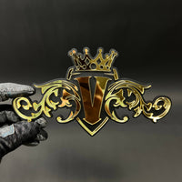 1PC V Crest 3D Acrylic Badge - Car Truck Emblem Fender Tailgate Trunk Sticker