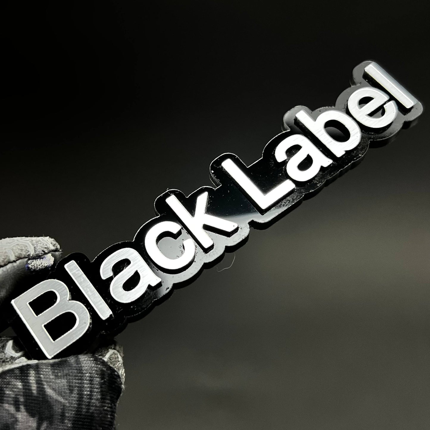 1PC Black Label 3D Acrylic Badge - Car Truck Emblem Fender Sticker