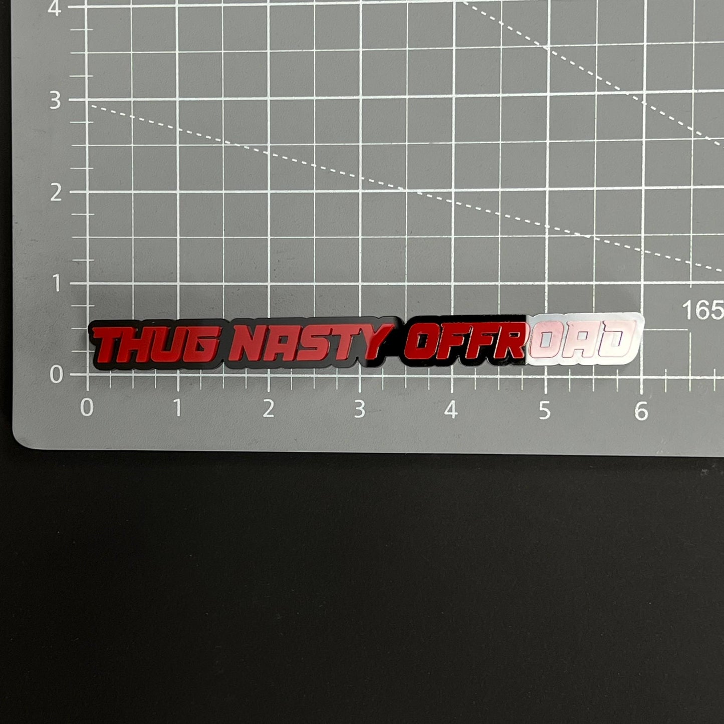 1PC THUG NASTY OFFROAD Red 3D Acrylic Badge - Car Truck Emblem Fender Sticker