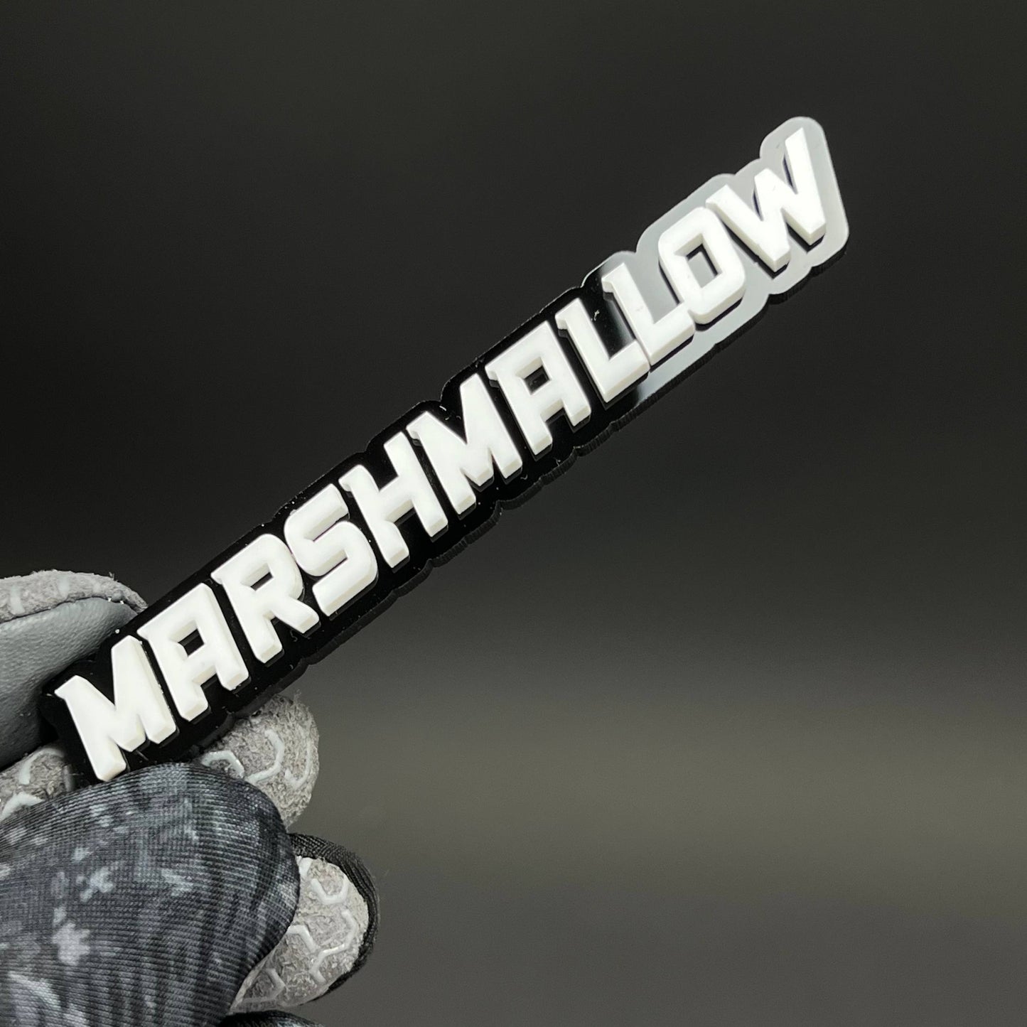 1PC MARSHMALLOW 3D Acrylic Badge - Car Truck Emblem Fender Sticker