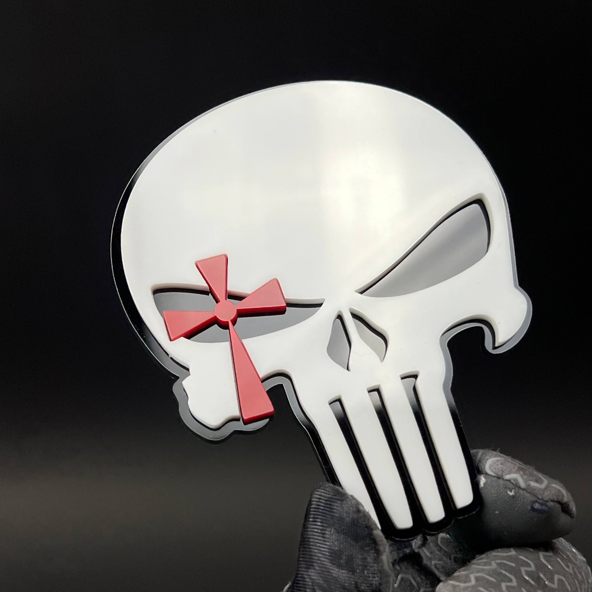1PC Punisher Skull 3D Acrylic Badge - Car Truck Emblem Fender Sticker
