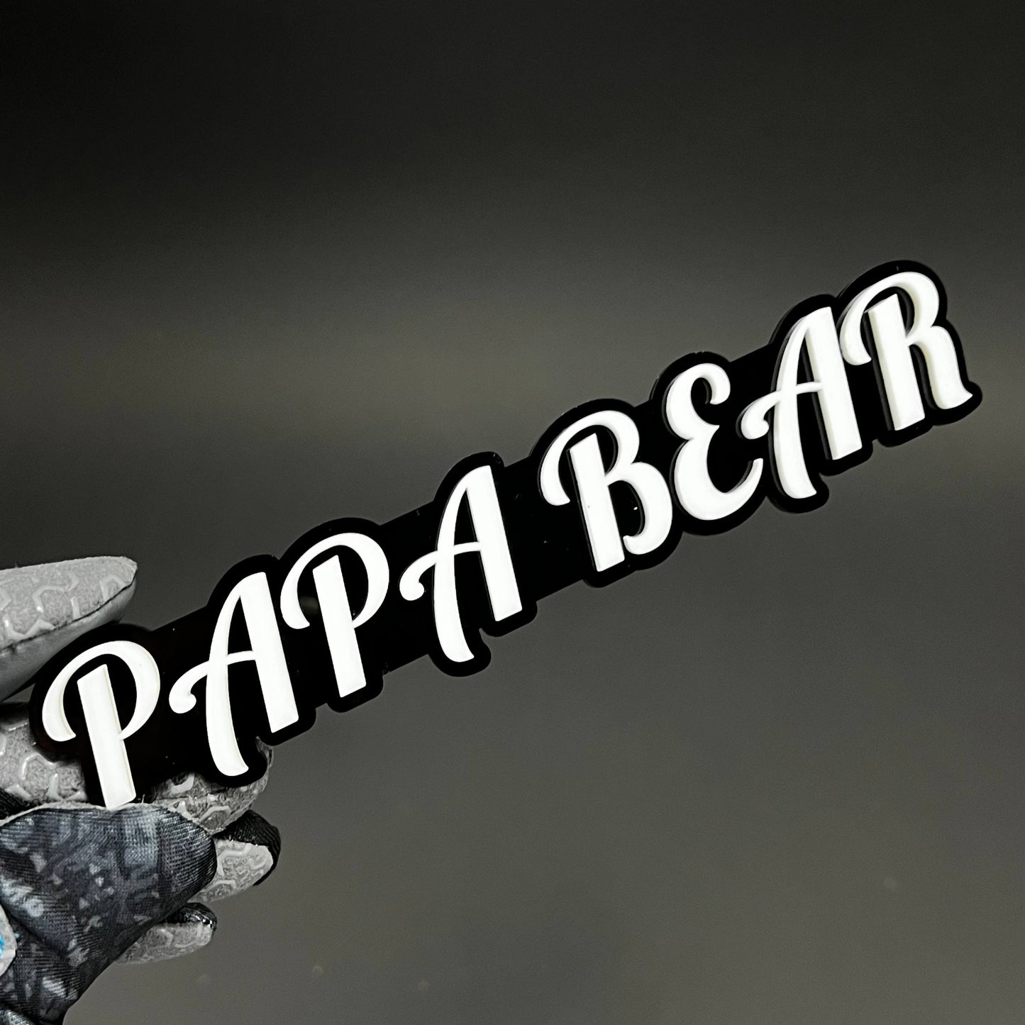 1PC PAPA BEAR 3D Acrylic Badge - Car Truck Emblem Fender Tailgate Trunk Sticker