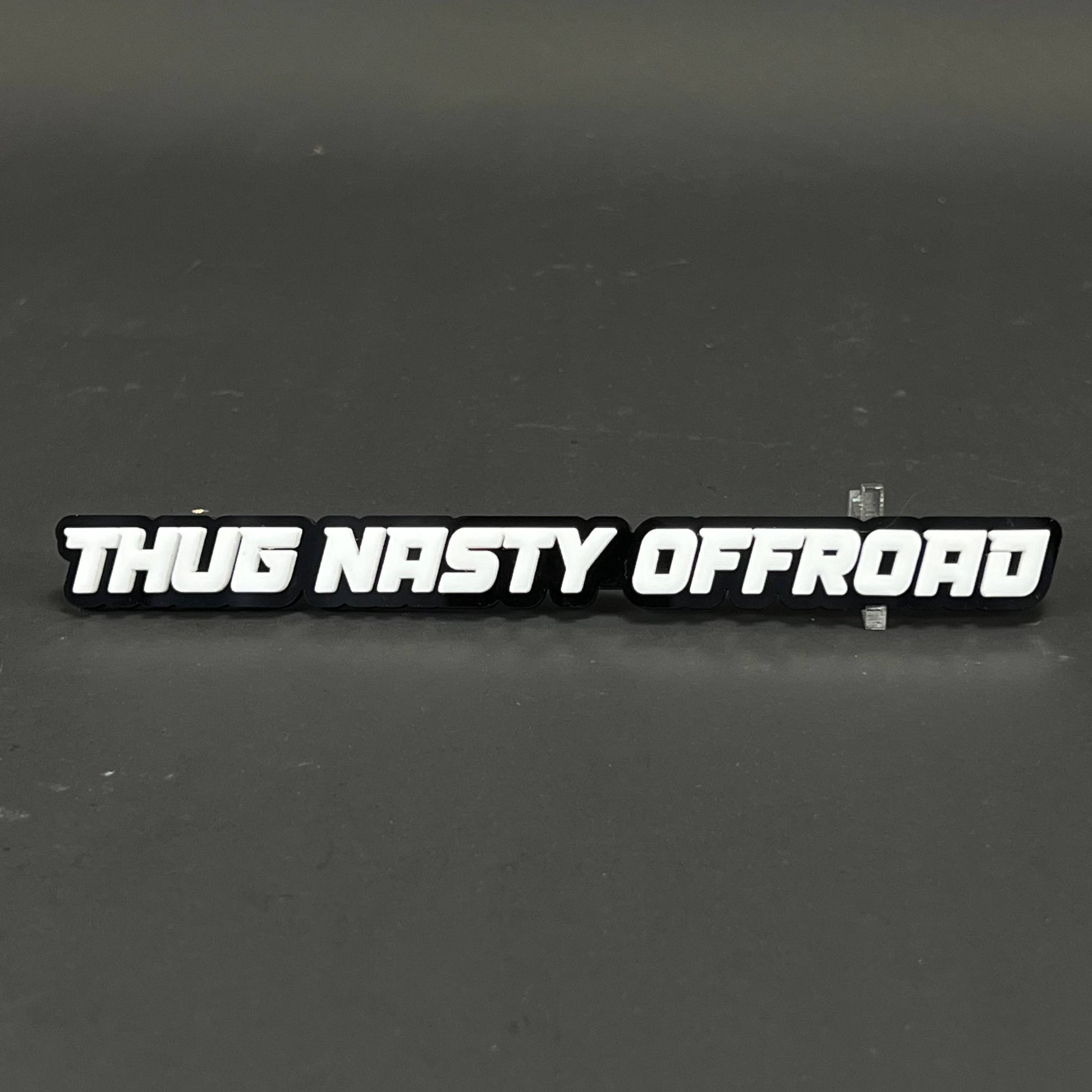1PC THUG NASTY OFFROAD White 3D Acrylic Badge - Car Truck Emblem Fender Sticker