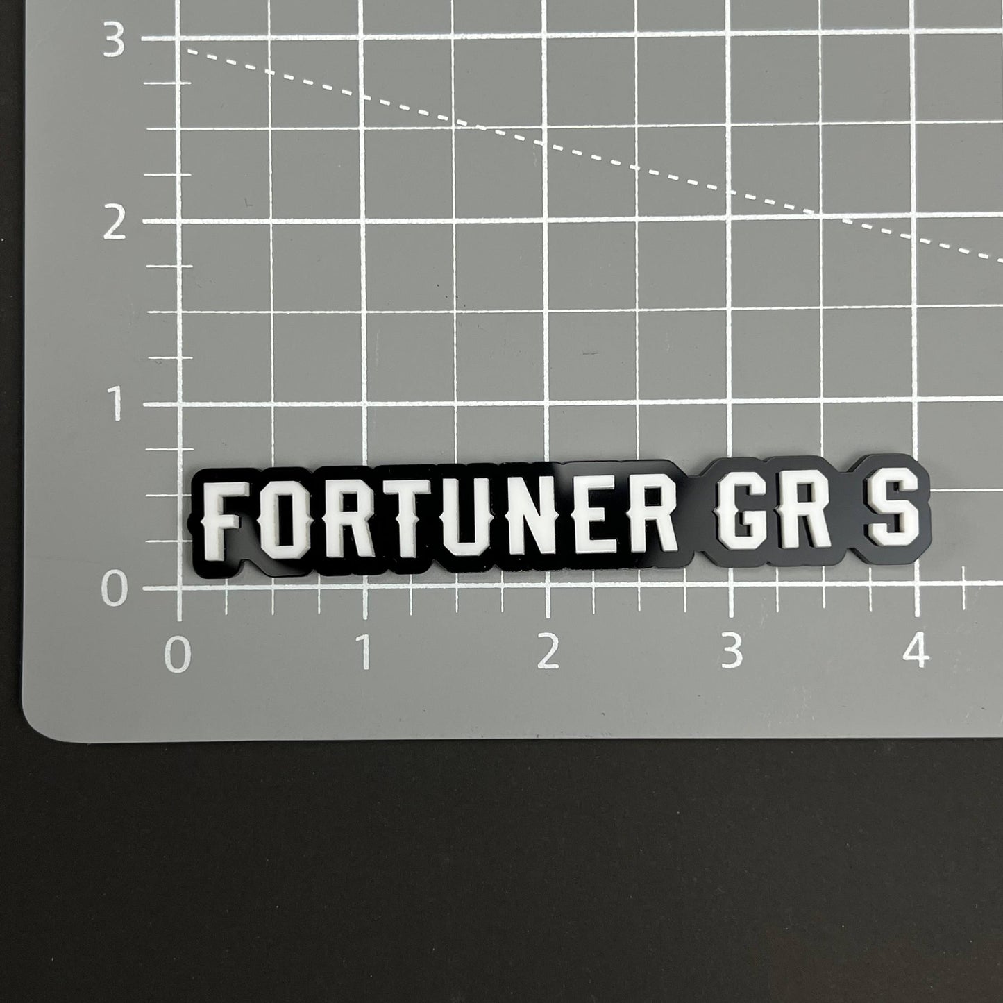 1PC FORTUNER GR S 3D Acrylic Badge - Car Truck Emblem Fender Tailgate Trunk Sticker