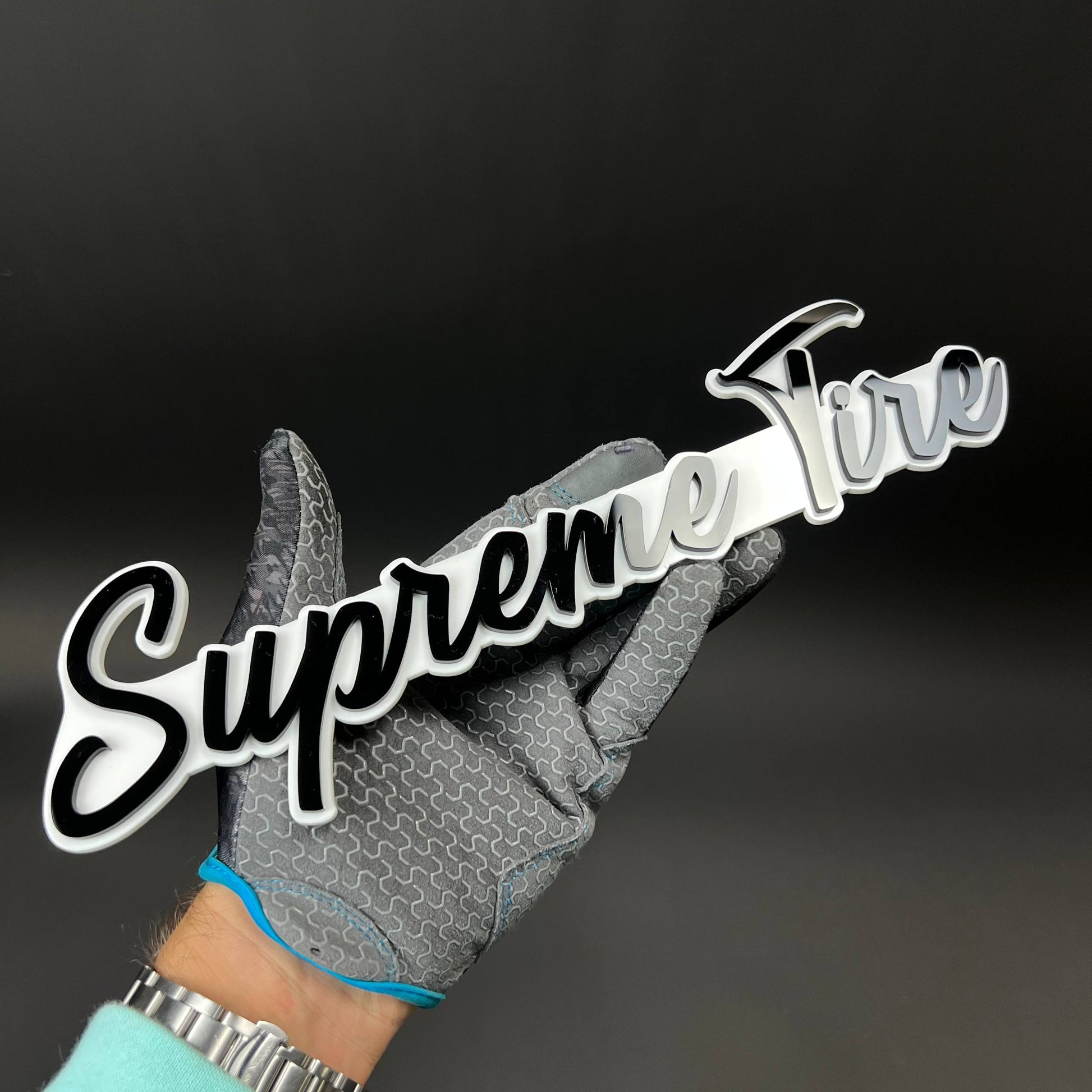 1PC Supreme Tire 3D Acrylic Badge - Car Truck Emblem Fender Sticker