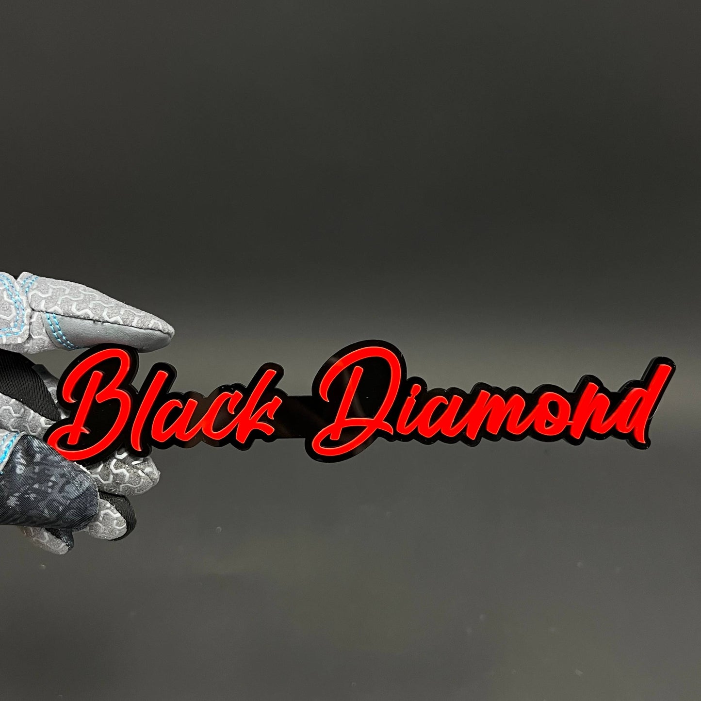 1PC Black Diamond 3D Acrylic Badge - Car Truck Emblem Fender Sticker