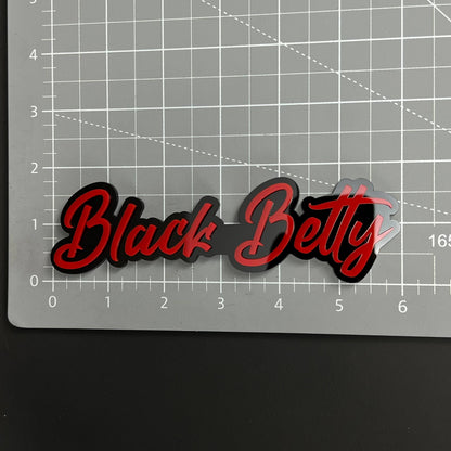 1PC Black Betty 3D Acrylic Badge - Car Truck Emblem Fender Sticker
