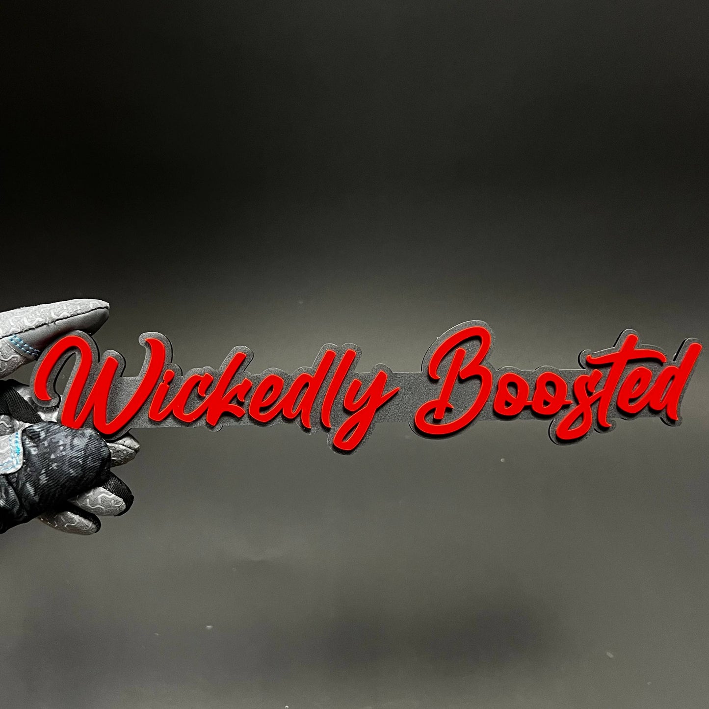 1PC Wickedly Boosted 3D Acrylic Badge - Car Truck Emblem Fender Sticker
