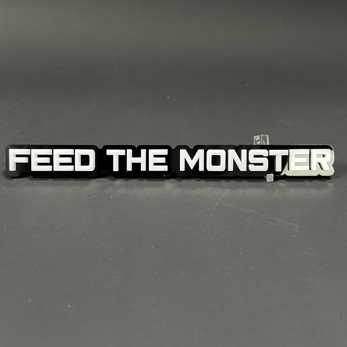 1PC FEED THE MONSTER 3D Acrylic Badge - Car Truck Emblem Fender Sticker