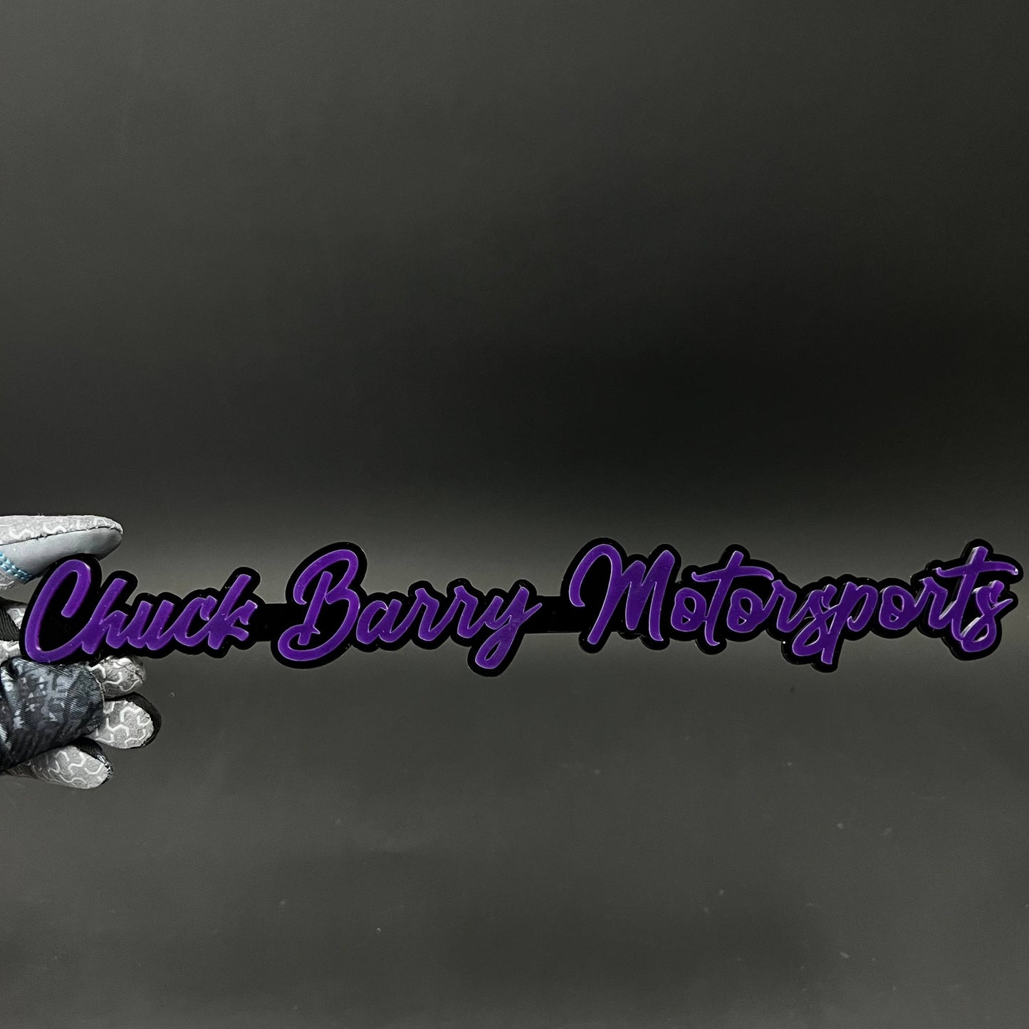1PC Chuck Barry Motorsports 3D Acrylic Badge - Car Truck Emblem Fender Sticker
