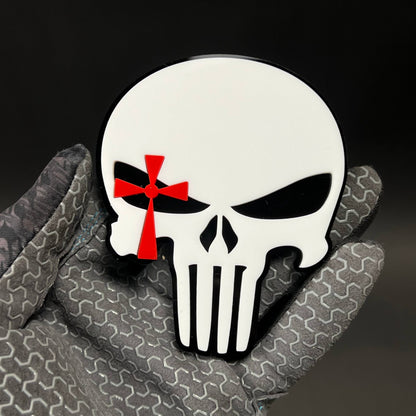 1PC Punisher Skull 3D Acrylic Badge - Car Truck Emblem Fender Sticker