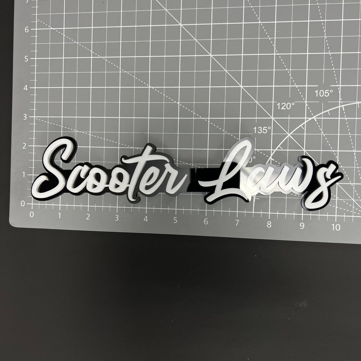 1PC Scooter Laws 3D Acrylic Badge - Car Truck Emblem Fender Sticker