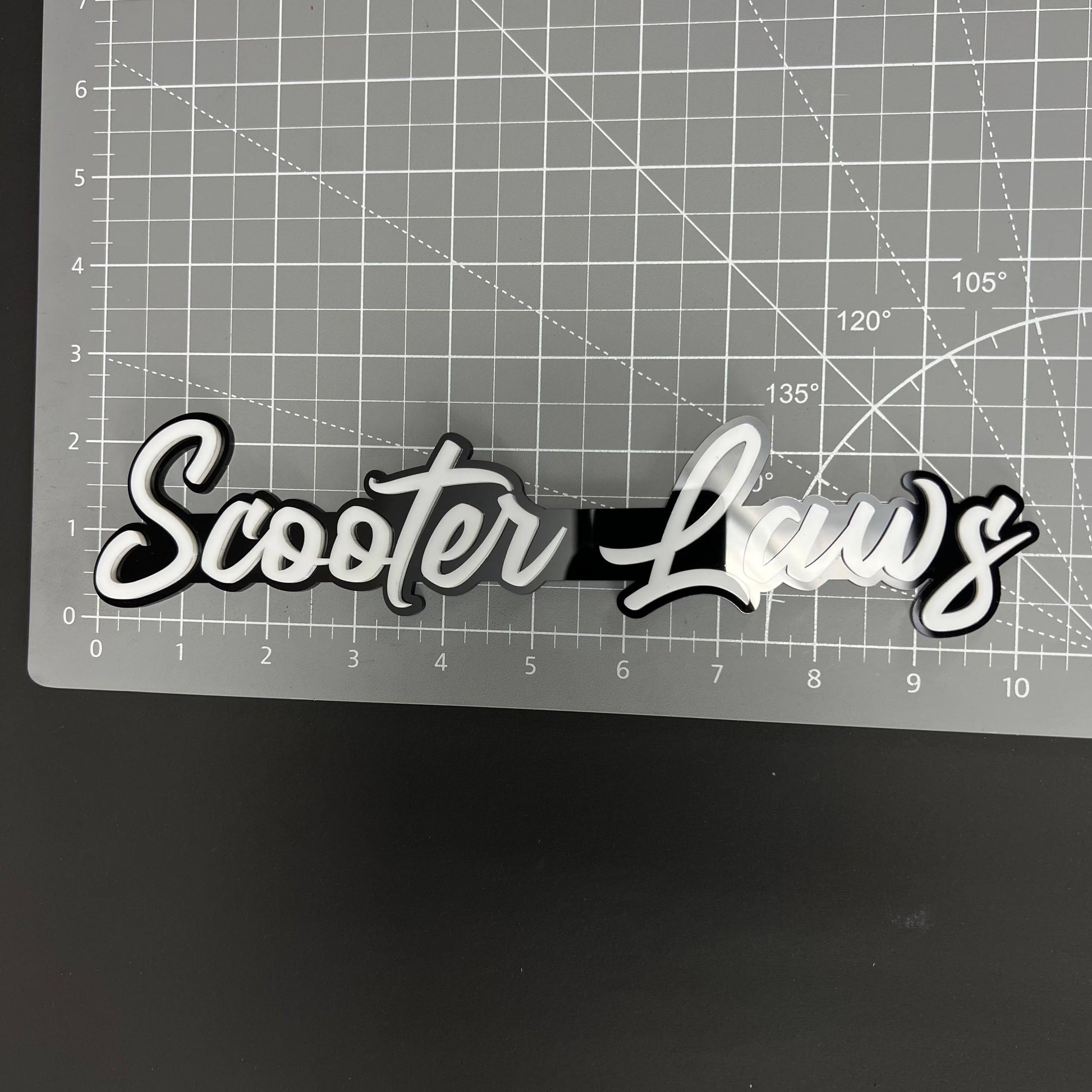 1PC Scooter Laws 3D Acrylic Badge - Car Truck Emblem Fender Sticker