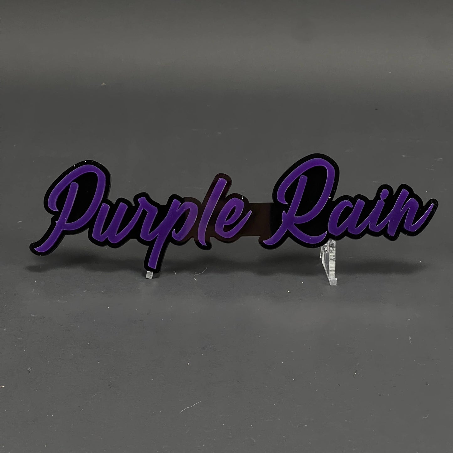 1PC Purple Rain 3D Acrylic Badge - Car Truck Emblem Fender Sticker