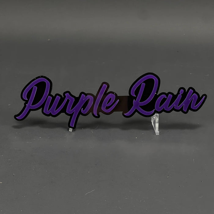 1PC Purple Rain 3D Acrylic Badge - Car Truck Emblem Fender Sticker