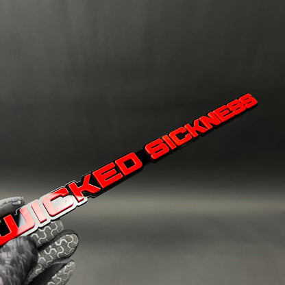 1PC WICKED SICKNESS 3D Acrylic Badge - Car Truck Emblem Fender Sticker