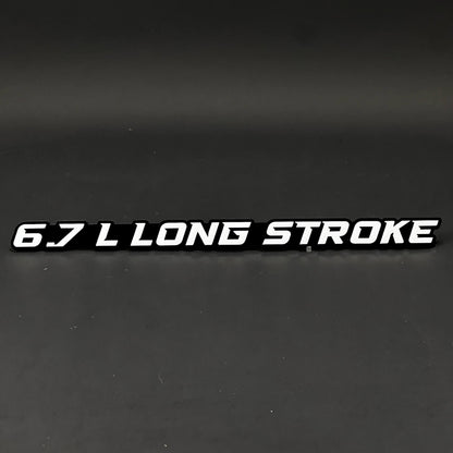 1PC 6.7 L LONG STROKE 3D Acrylic Badge - Car Truck Emblem Fender Sticker