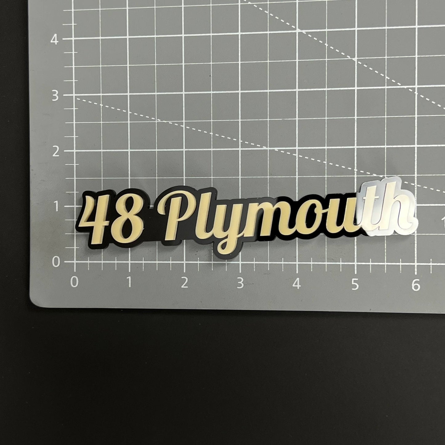 1PC 48 Plymouth 3D Acrylic Badge - Car Truck Emblem Fender Sticker