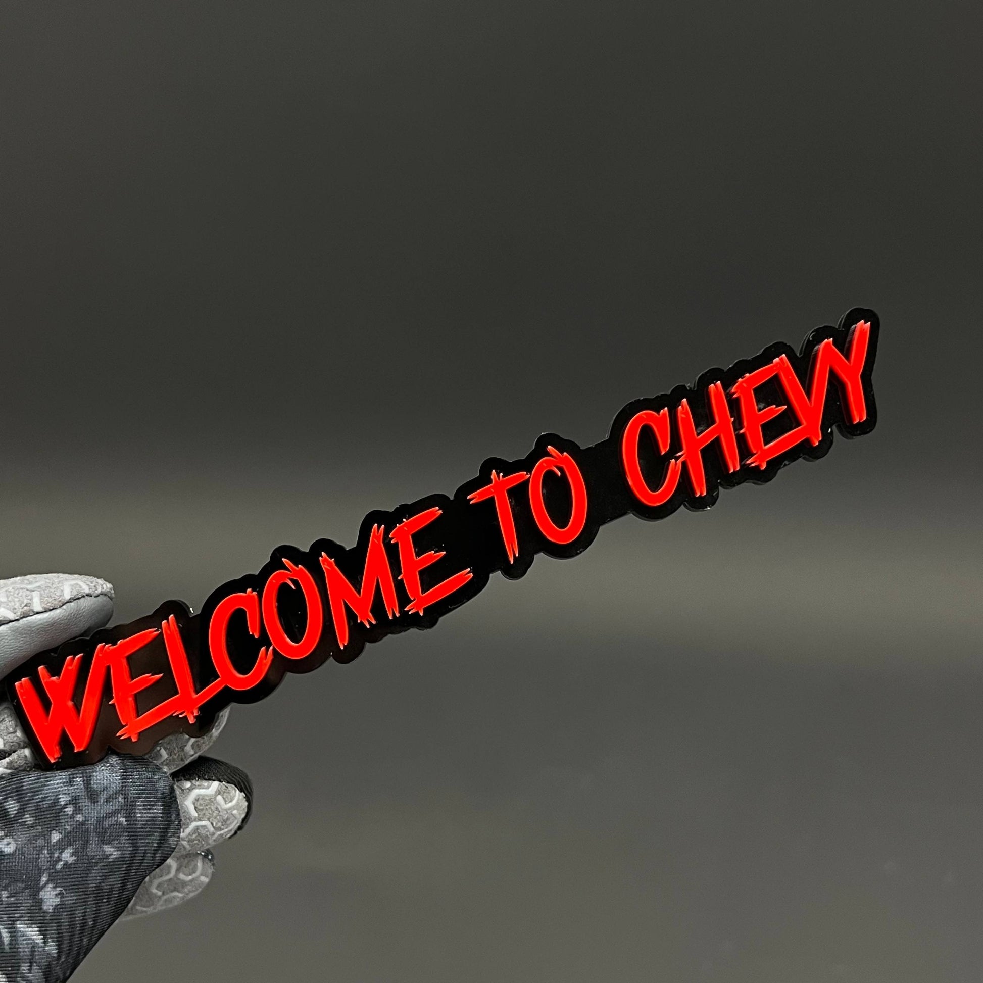 1PC WELCOME TO CHEVY 3D Acrylic Badge - Car Truck Emblem Fender Sticker