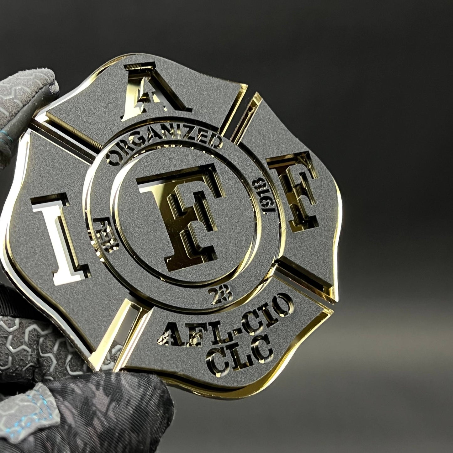 1PC IAFF Firefighter Cross 3D Acrylic Badge - Car Truck Emblem Fender Sticker